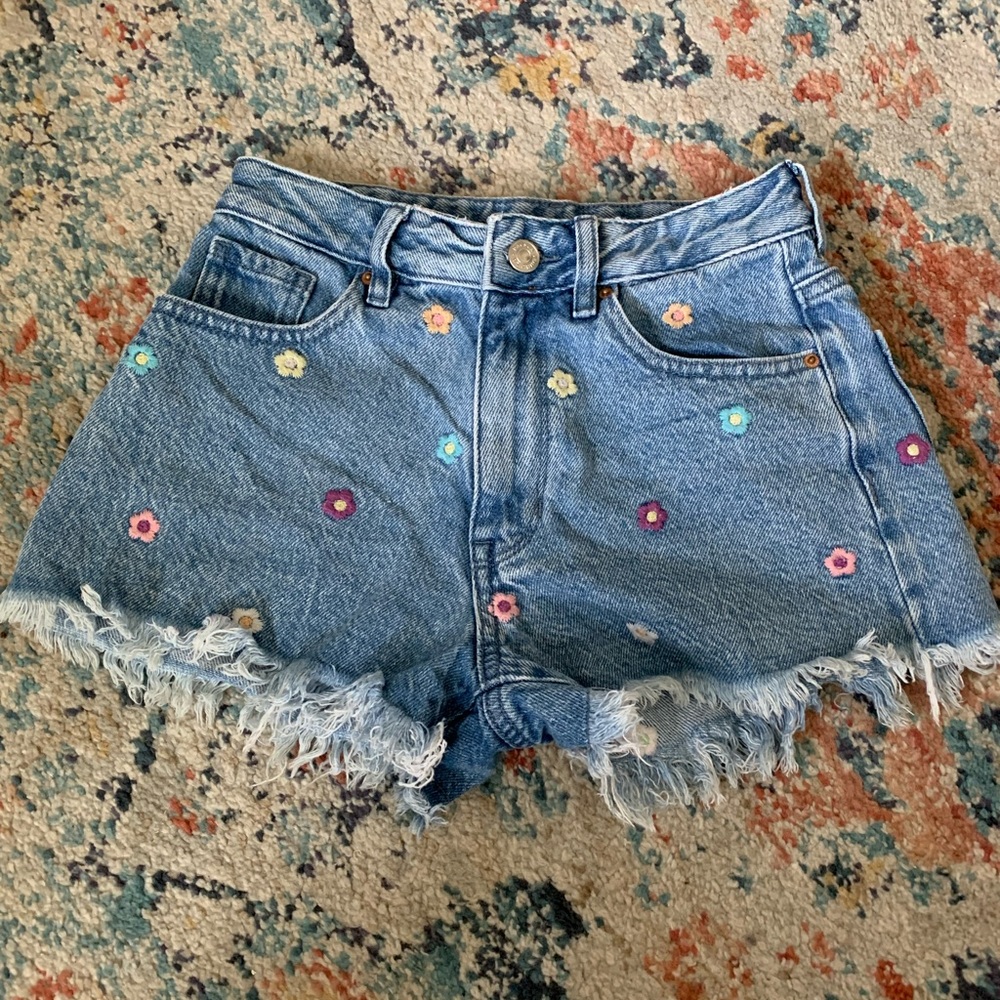 PacSun high waisted colorful jean shorts